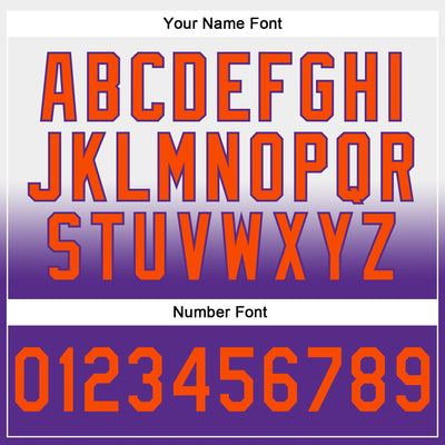 Custom Stitched White Orange-Purple Fade Fashion Sports Pullover Sweatshirt Hoodie