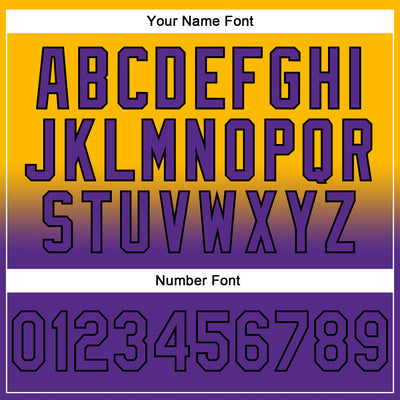 Custom Stitched Gold Purple-Black Fade Fashion Sports Pullover Sweatshirt Hoodie