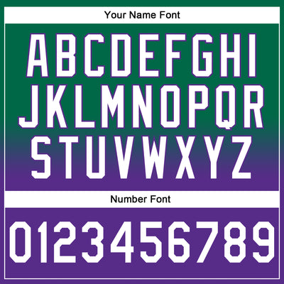 Custom Stitched Kelly Green White-Purple Fade Fashion Sports Pullover Sweatshirt Hoodie