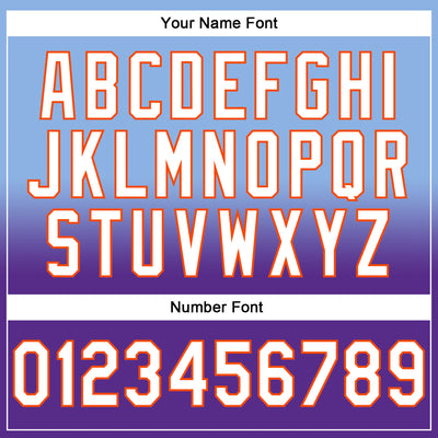 Custom Stitched Light Blue White Purple-Orange Fade Fashion Sports Pullover Sweatshirt Hoodie