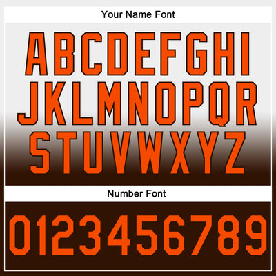 Custom Stitched White Orange-Brown Fade Fashion Sports Pullover Sweatshirt Hoodie