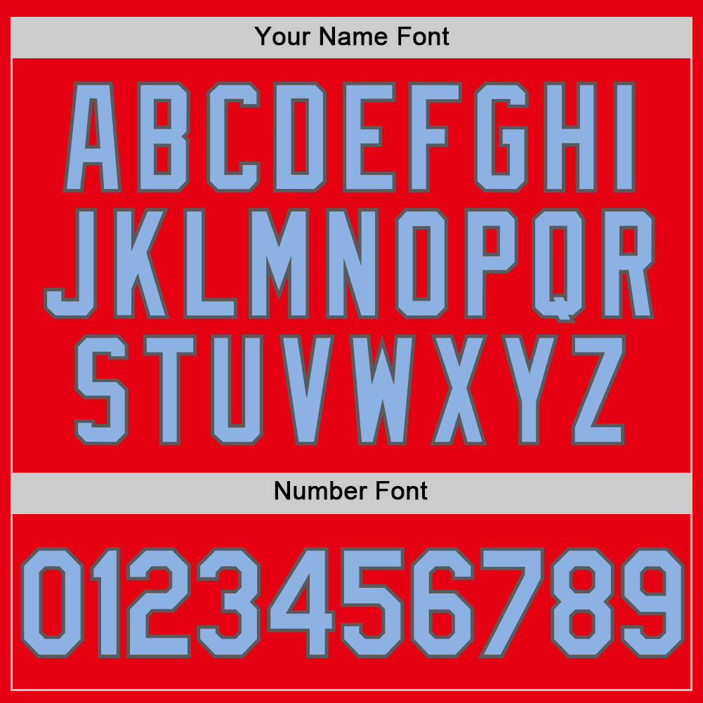 Custom Fire Red Light Blue-Steel Gray Authentic Baseball Jersey