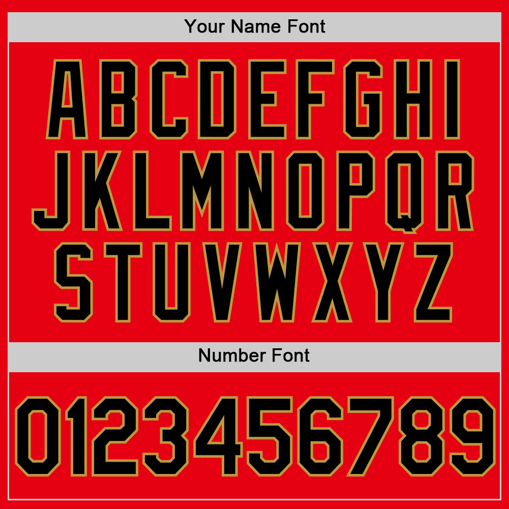 Custom Fire Red Black-Old Gold Authentic Baseball Jersey