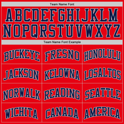 Custom Fire Red Navy-Gray Authentic Basketball Jersey