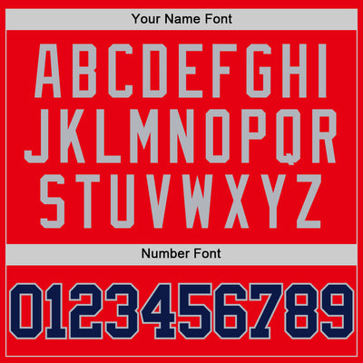 Custom Fire Red Navy-Gray Authentic Basketball Jersey