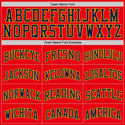 Custom Fire Red Navy-Gold Authentic Basketball Jersey