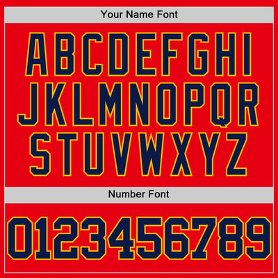 Custom Fire Red Navy-Gold Authentic Basketball Jersey