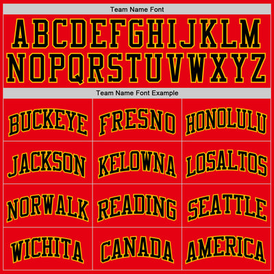 Custom Fire Red Black-Gold Authentic Basketball Jersey