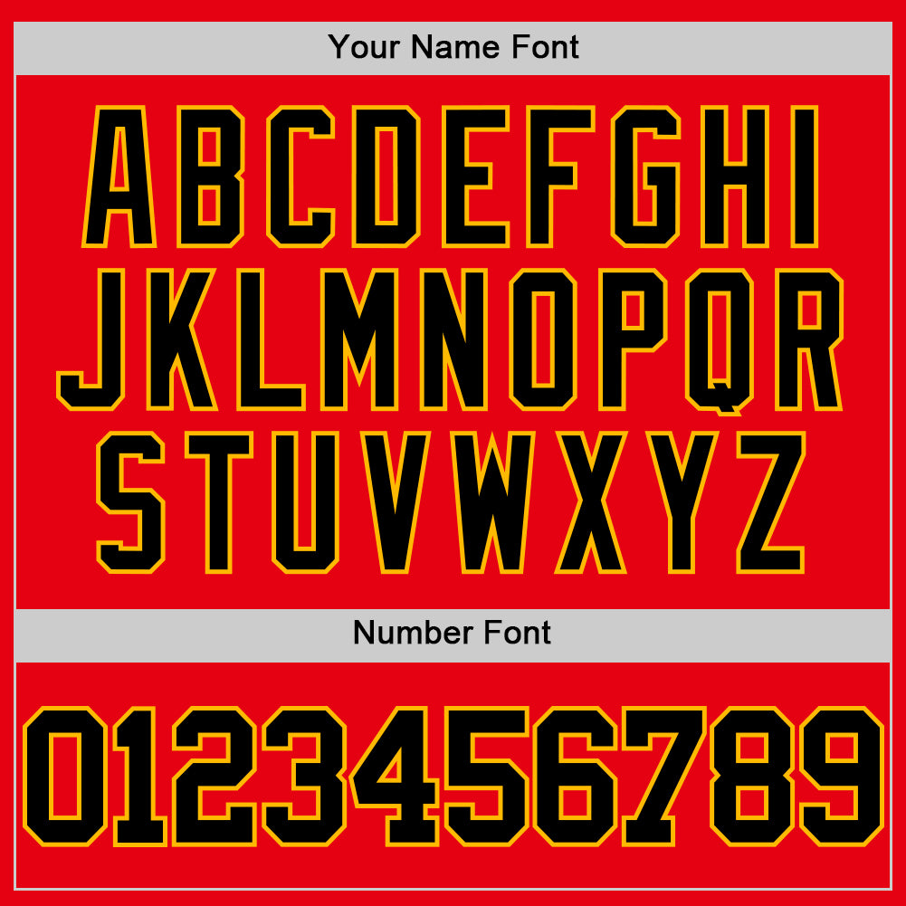 Custom Fire Red Black-Gold Authentic Basketball Jersey