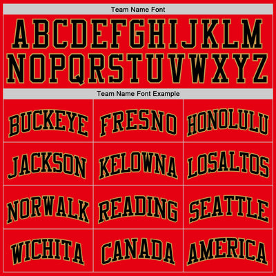 Custom Fire Red Black-Old Gold Authentic Basketball Jersey