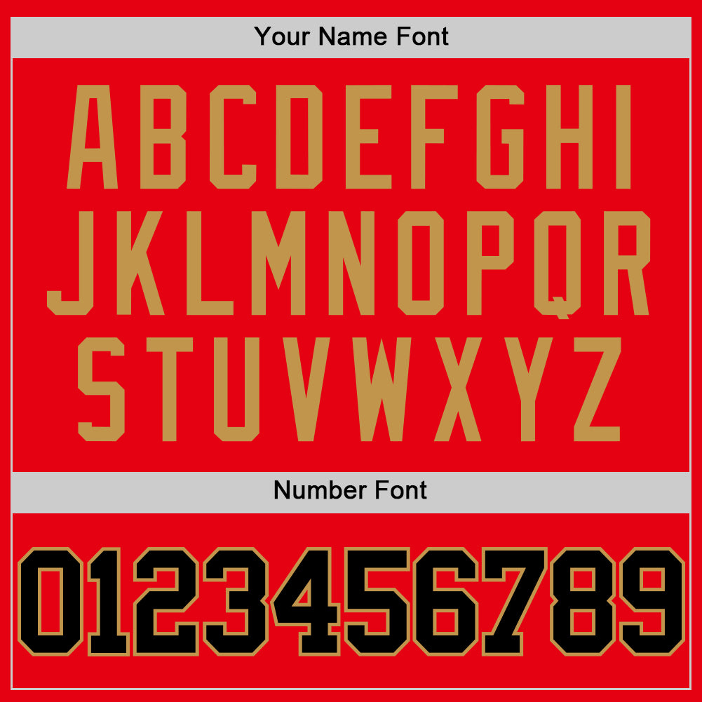 Custom Fire Red Black-Old Gold Authentic Basketball Jersey