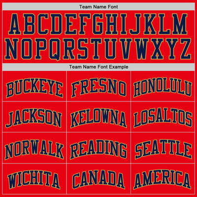 Custom Fire Red Navy-Old Gold Authentic Basketball Jersey