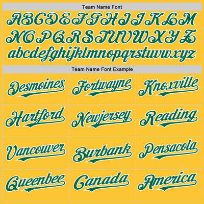 Custom Gold Kelly Green-White Mesh Authentic Throwback Baseball Jersey