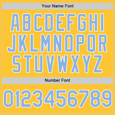 Custom Gold Light Blue-White Mesh Authentic Throwback Baseball Jersey