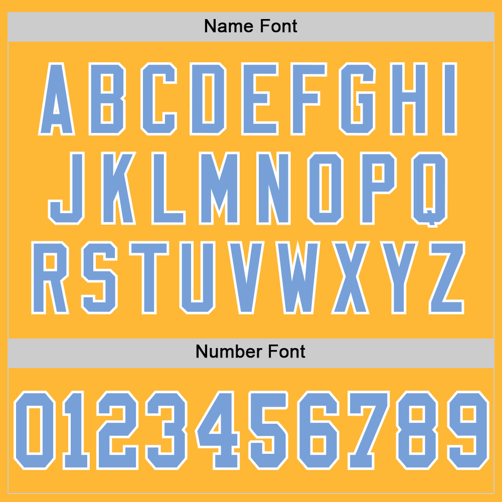 Custom Gold Light Blue-White Mesh Authentic Throwback Football Jersey