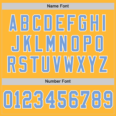 Custom Gold Light Blue-White Mesh Authentic Throwback Football Jersey