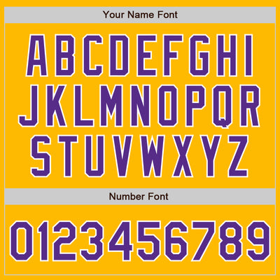 Custom Gold Purple-White Authentic Baseball Jersey
