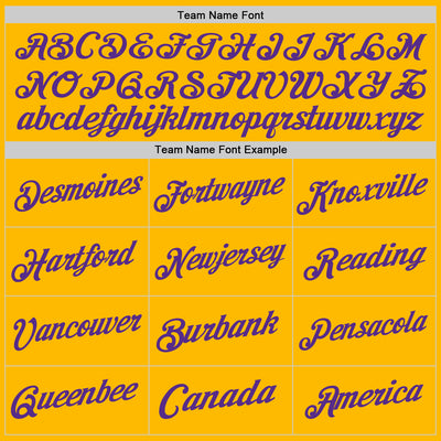 Custom Gold Purple Authentic Throwback Basketball Jersey