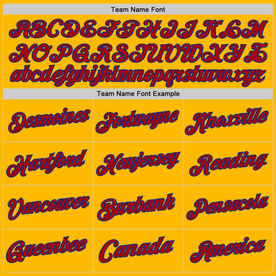 Custom Gold Red-Royal Authentic Throwback Basketball Jersey