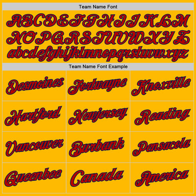 Custom Gold Red-Navy Authentic Throwback Basketball Jersey