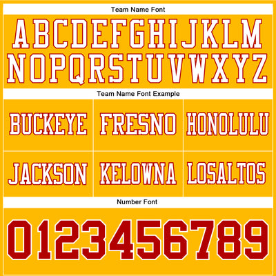 Custom Gold Red-White Authentic Football Jersey