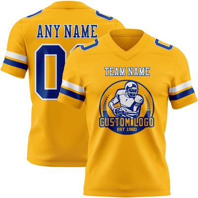 Custom Gold Royal-White Authentic Football Jersey