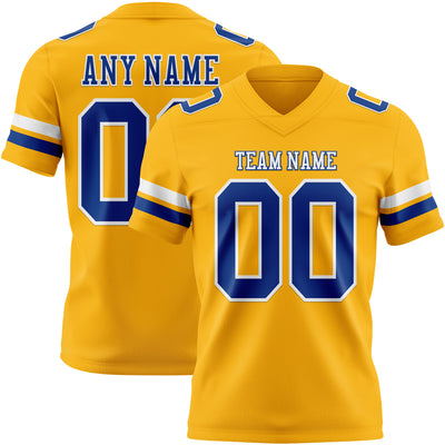 Custom Gold Royal-White Authentic Football Jersey