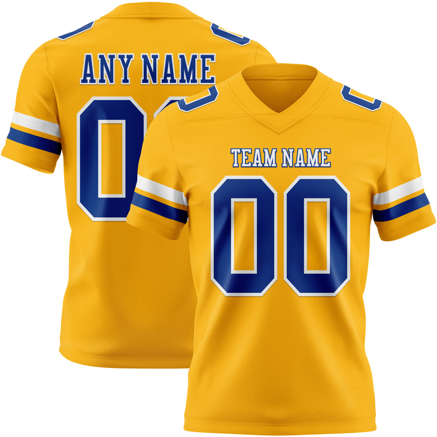 Custom Gold Royal-White Authentic Football Jersey