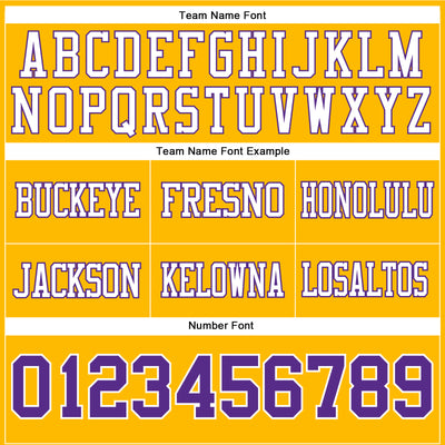 Custom Gold Purple-White Authentic Football Jersey