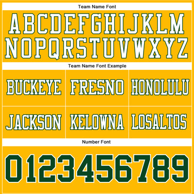 Custom Gold Green-White Authentic Football Jersey
