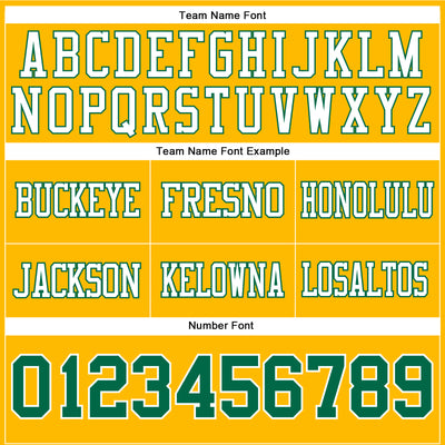 Custom Gold Kelly Green-White Authentic Football Jersey