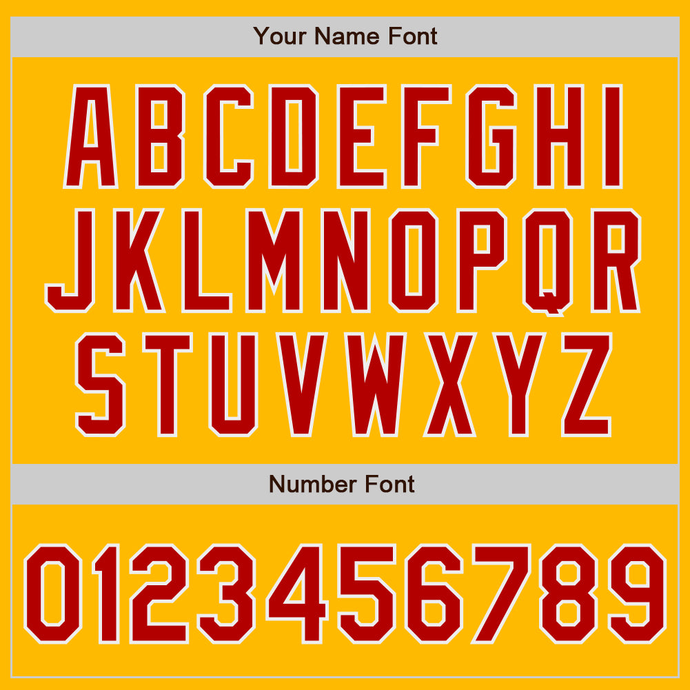 Custom Stitched Gold Red-White Baseball Pullover Sweatshirt Hoodie