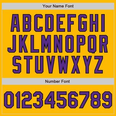 Custom Stitched Gold Purple-Black Baseball Pullover Sweatshirt Hoodie