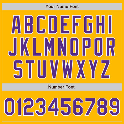 Custom Stitched Gold Purple-White Baseball Pullover Sweatshirt Hoodie