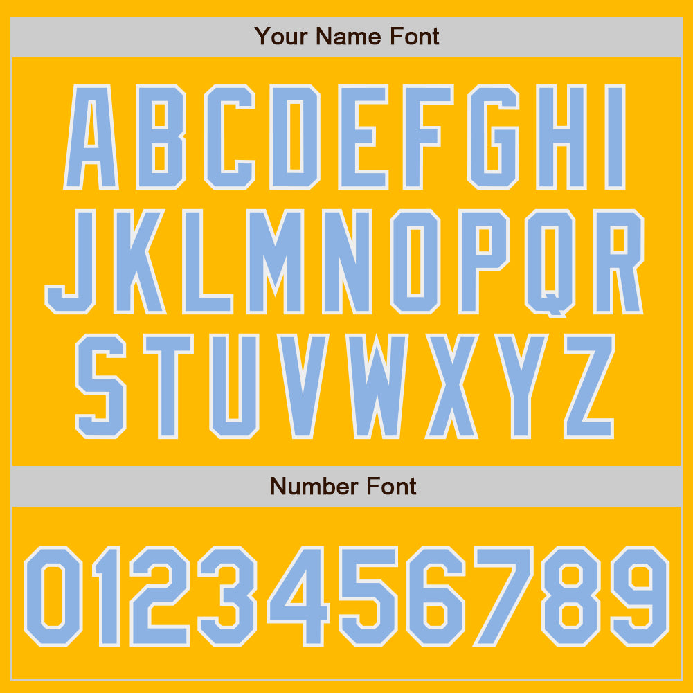 Custom Stitched Gold Light Blue-White Baseball Pullover Sweatshirt Hoodie