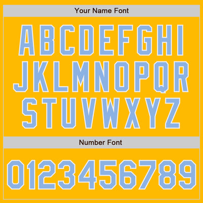 Custom Stitched Gold Light Blue-White Baseball Pullover Sweatshirt Hoodie