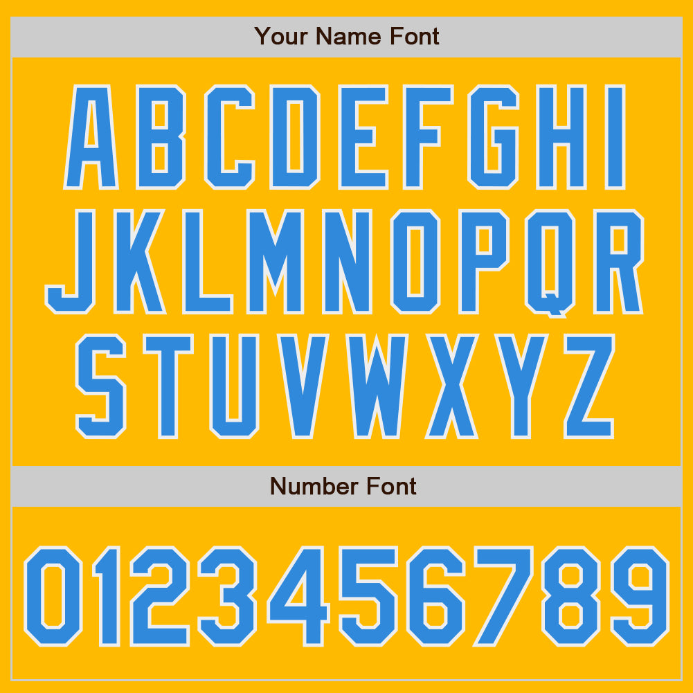 Custom Stitched Gold Powder Blue-White Baseball Pullover Sweatshirt Hoodie