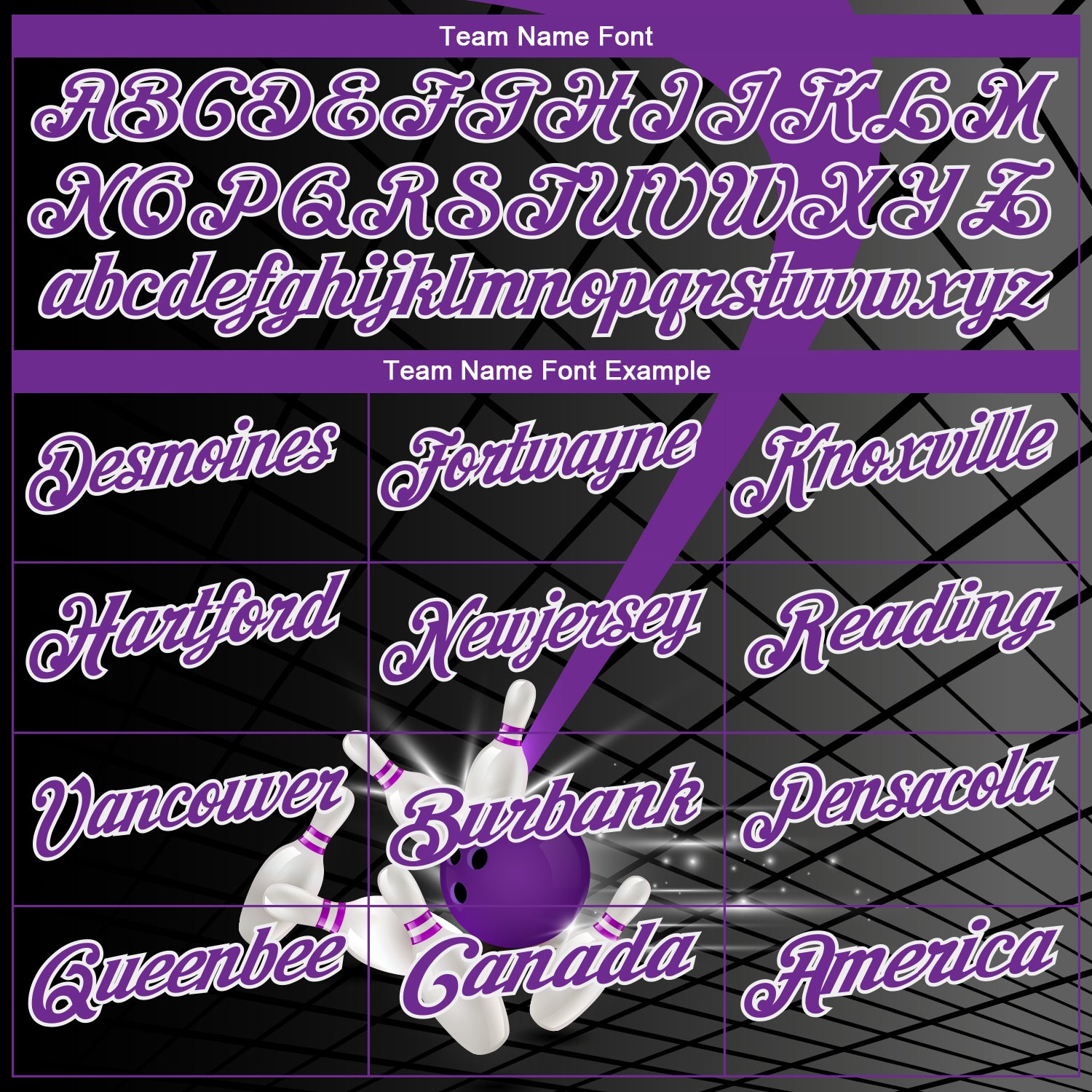 Custom Black Purple-White 3D Pattern Design Bowling Performance Polo Shirt