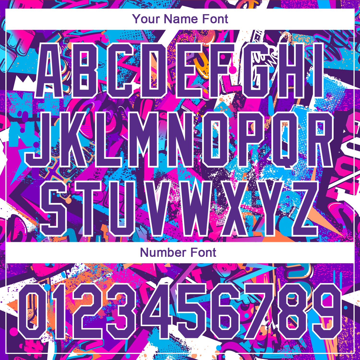 Custom Graffiti Pattern Purple-White 3D Performance Golf Polo Shirt