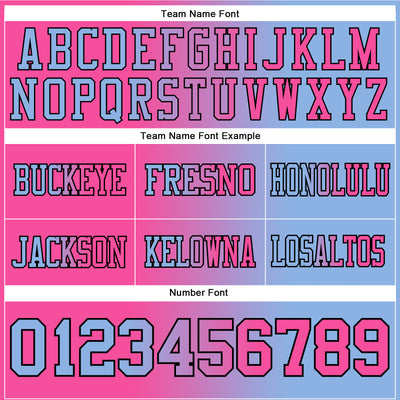 Custom Light Blue Pink-Black Authentic Gradient Fashion Football Jersey