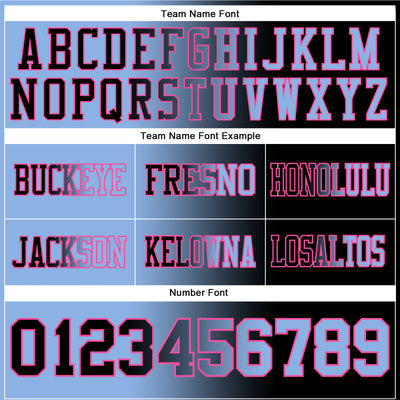 Custom Black Light Blue-Pink Authentic Gradient Fashion Football Jersey