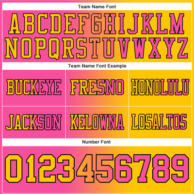 Custom Yellow Pink-Black Authentic Gradient Fashion Football Jersey