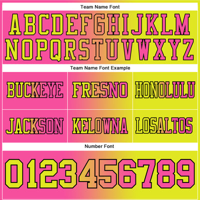 Custom Neon Yellow Pink-Black Authentic Gradient Fashion Football Jersey