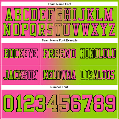Custom Neon Green Pink-Black Authentic Gradient Fashion Football Jersey