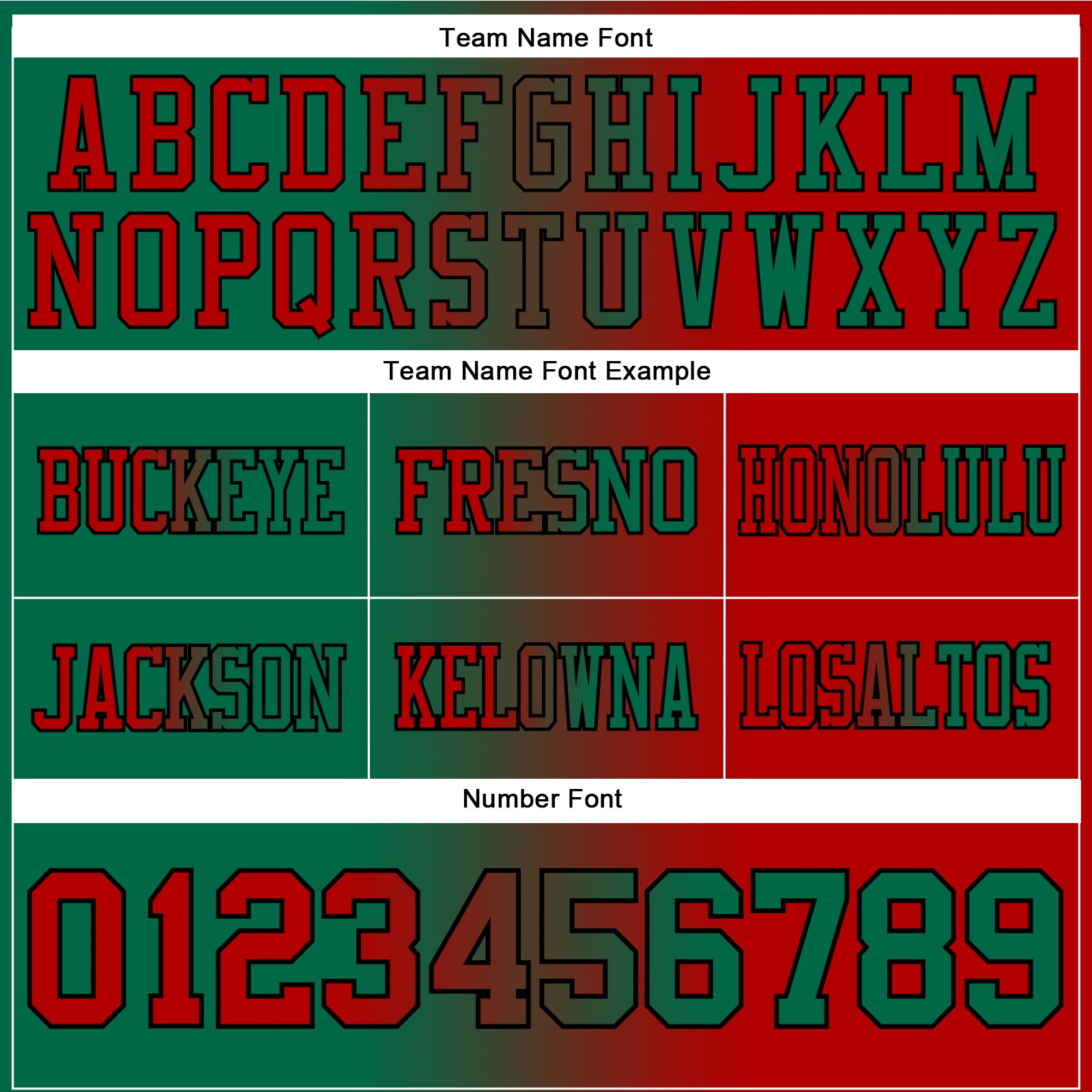 Custom Red Kelly Green-Black Authentic Gradient Fashion Football Jersey