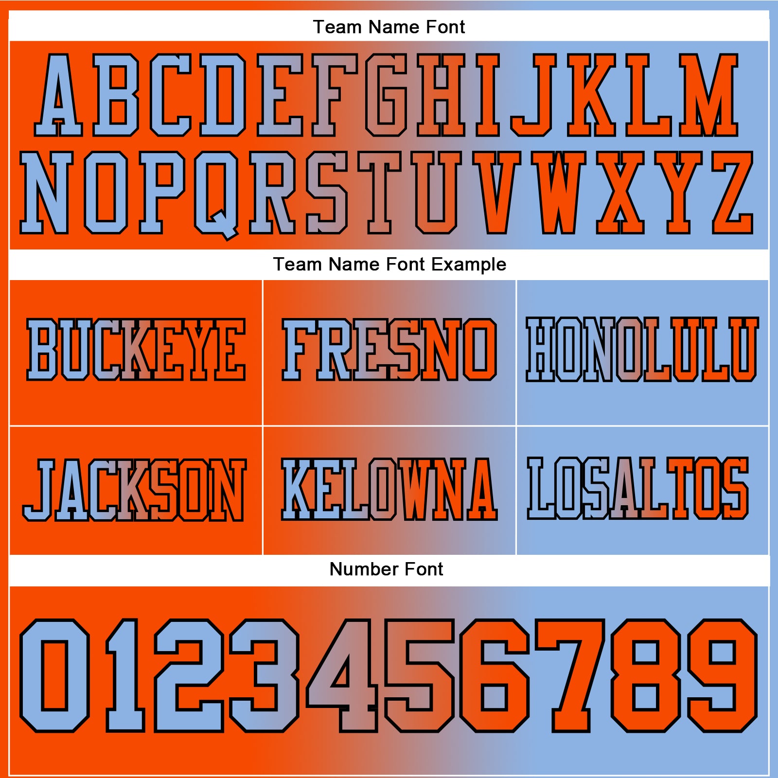 Custom Light Blue Orange-Black Authentic Gradient Fashion Football Jersey