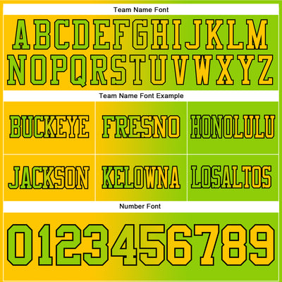 Custom Neon Green Yellow-Black Authentic Gradient Fashion Football Jersey