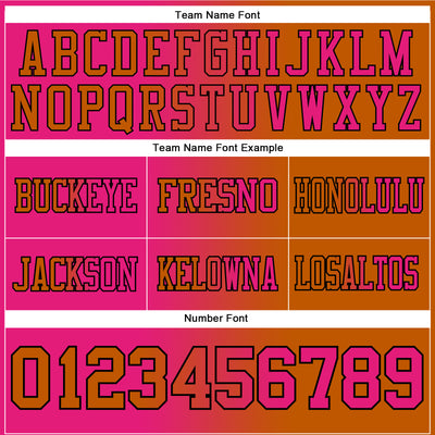 Custom Texas Orange Hot Pink-Black Authentic Gradient Fashion Football Jersey