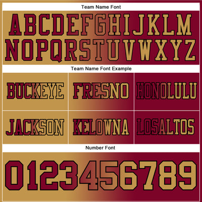 Custom Maroon Old Gold-Black Authentic Gradient Fashion Football Jersey