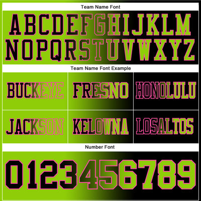 Custom Black Neon Green-Pink Authentic Gradient Fashion Football Jersey